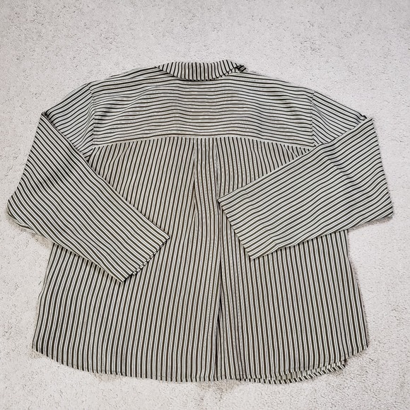 NWT Madewell Resort Striped Shirt Womens Plus 2X Brown White Stripe Seersucker - Picture 12 of 13